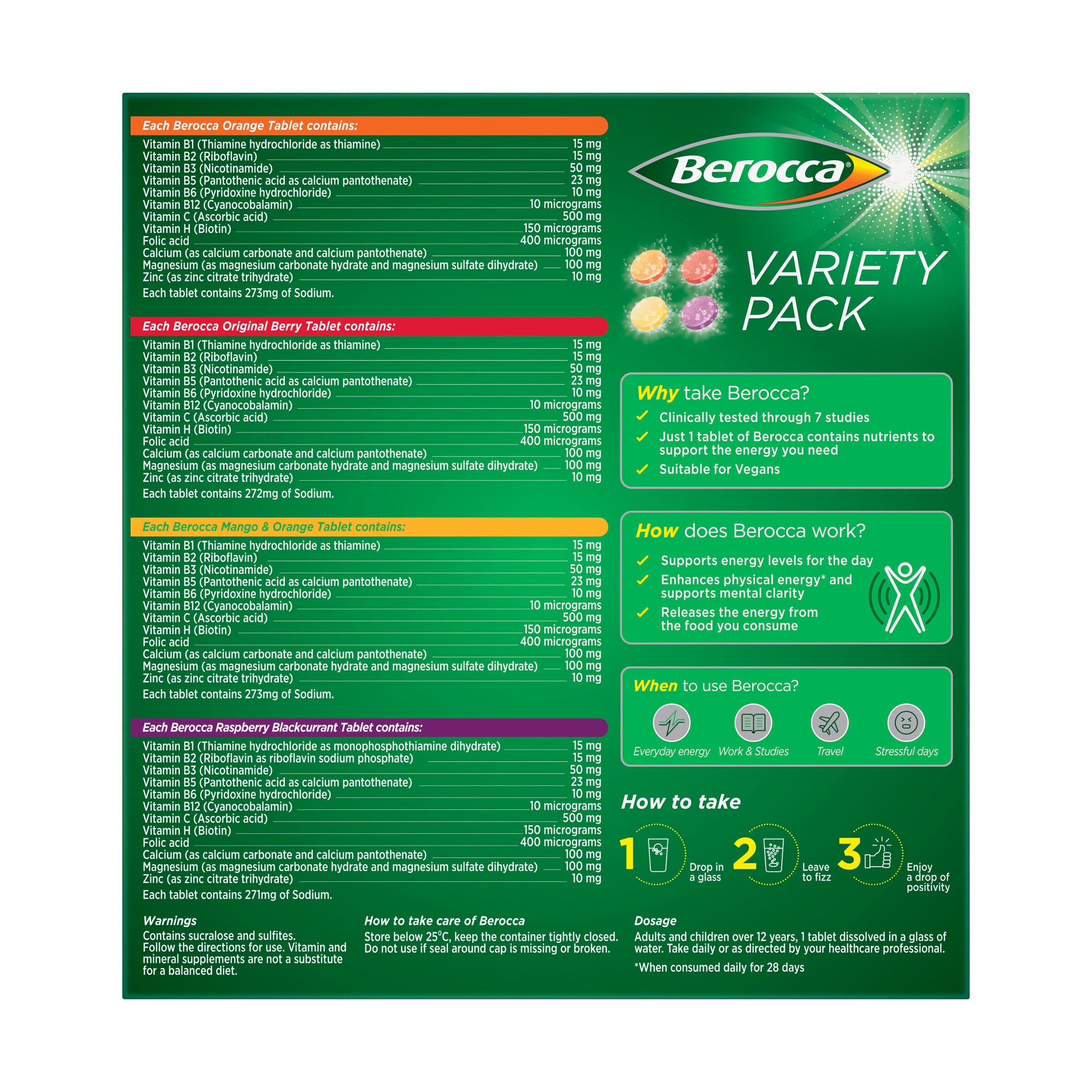 Berocca Variety Pack 4x15s
