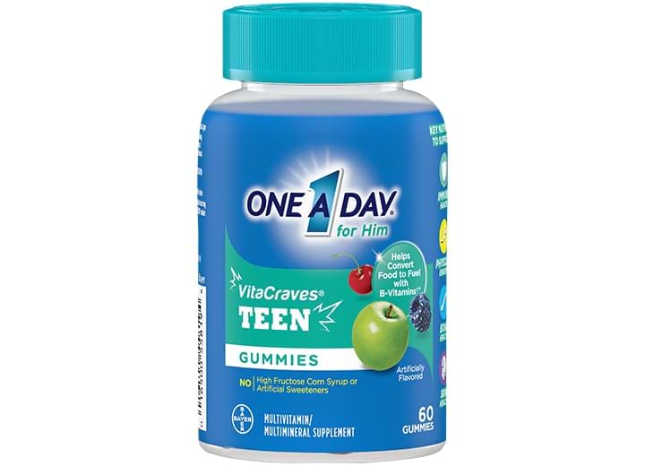Blue bottle of teen boys gummies