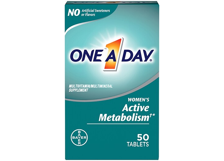 blue box of womens one a day® active metabolism box