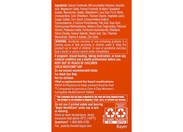 women's multivitamin detail ingredients