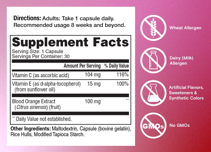 supplements facts for One A Day® Skin Radiance